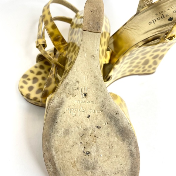 Kate Spade Cheetah Print Patent Leather Wedge Sandals - Picture 7 of 8